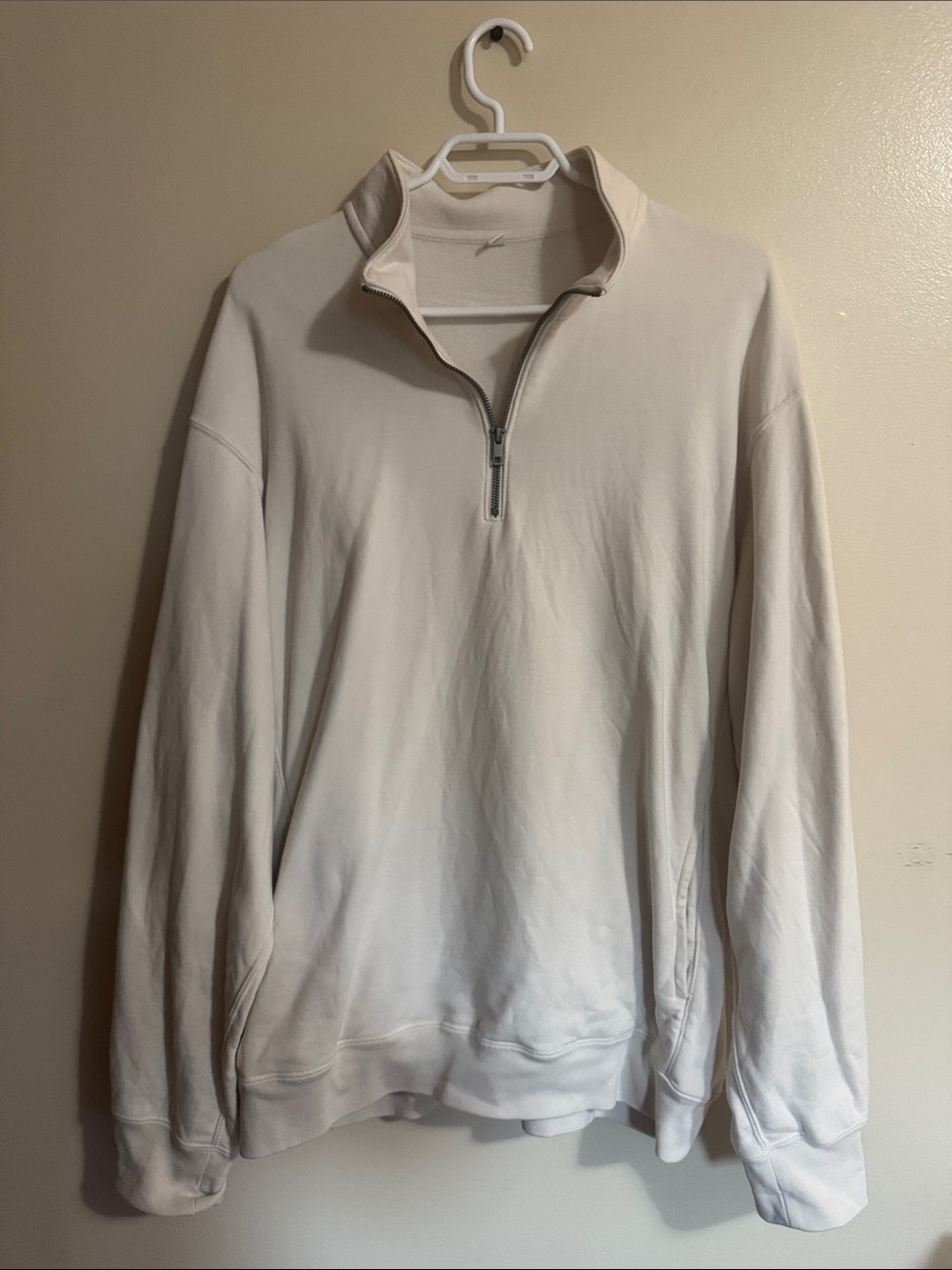Uniqlo Men's Zip-Neck Sweater - Cream